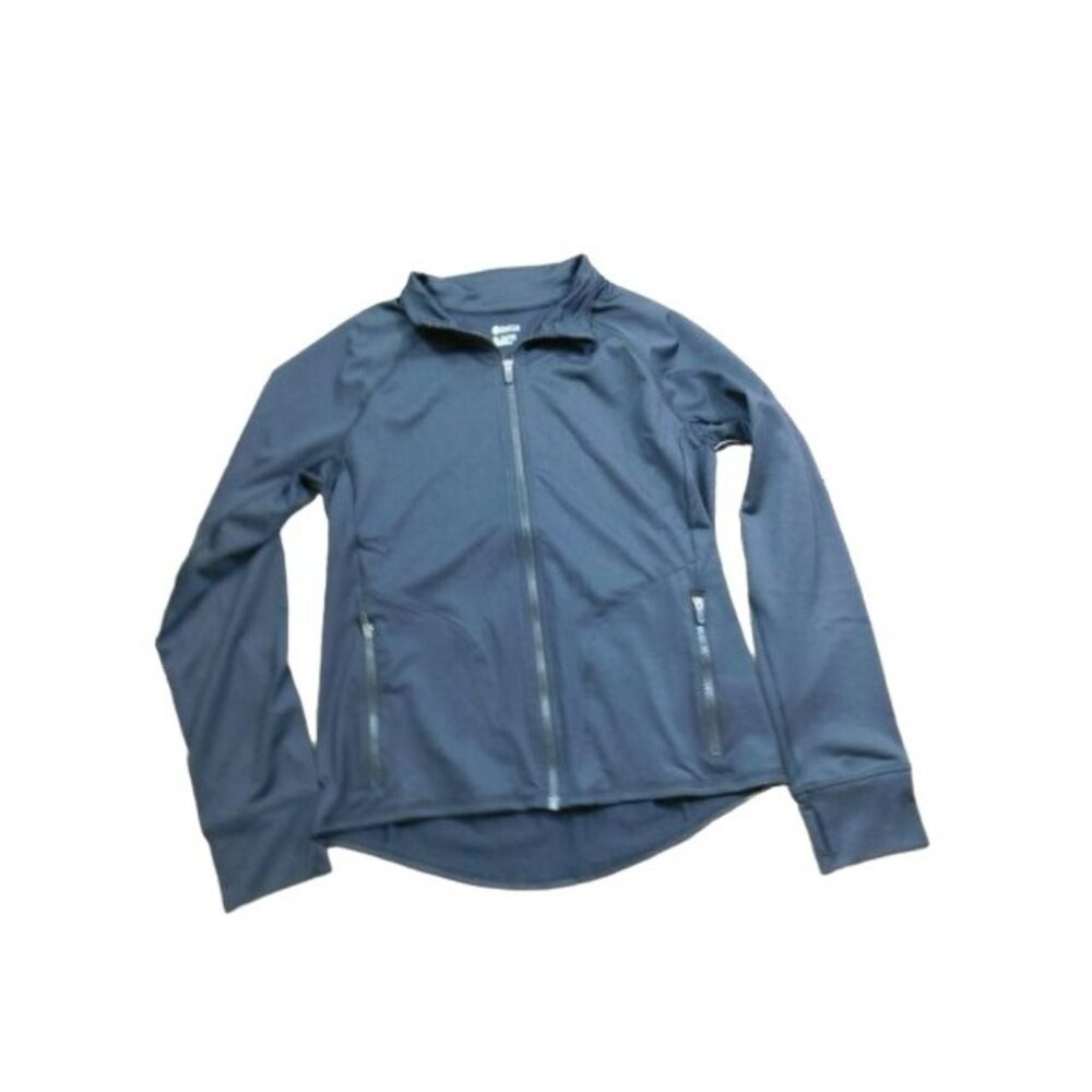 Zella Size 14/16 Girls Black Zip Front Active Knit Jacket NWT $55 - Picture 2 of 2